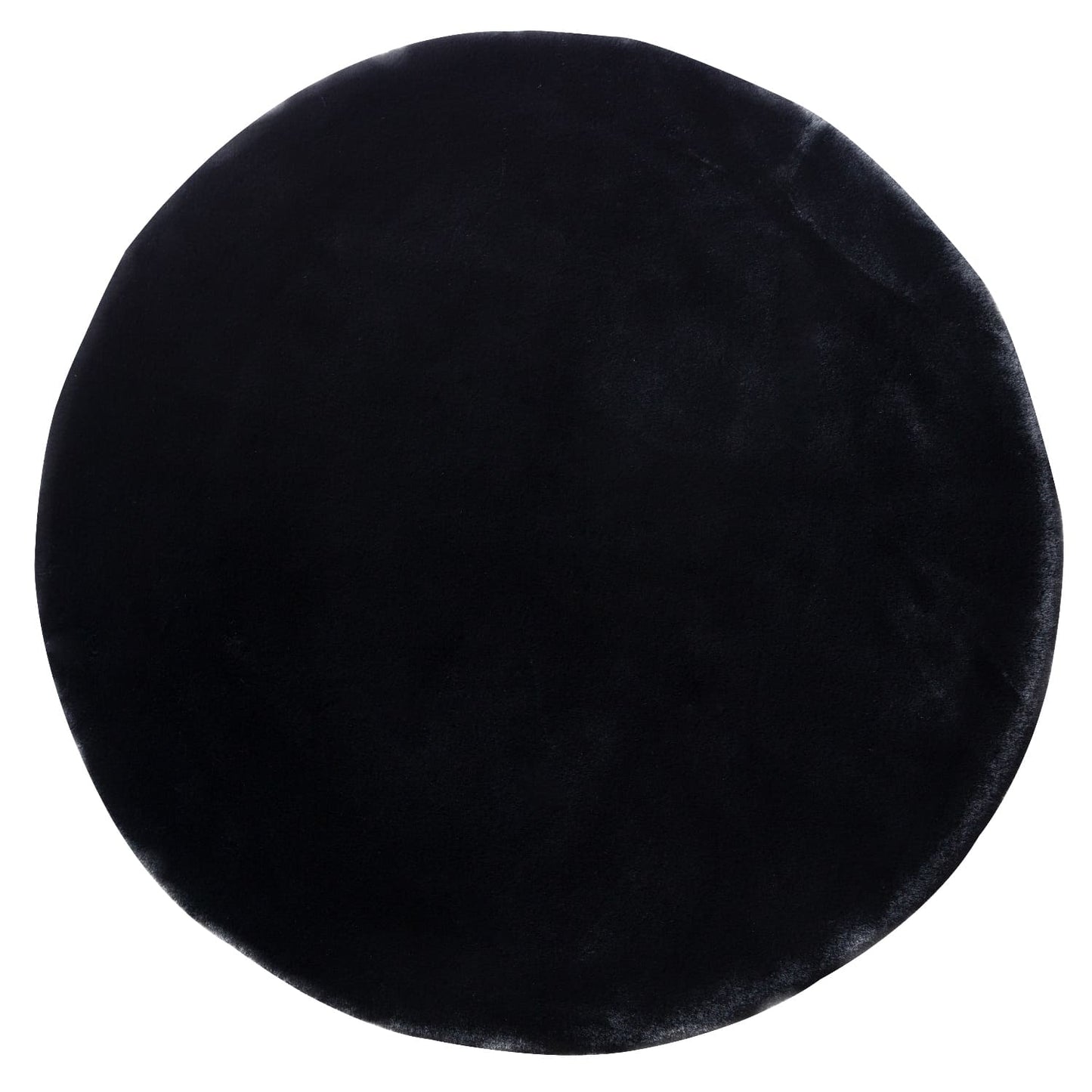 Deluxe Soft Faux Rabbit Fur Collection Round Decorative Home Decor Modern Area Rug, 3*3ft