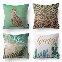 Tropical Series Decorative Throw Pillow Covers, 18" x 18", Set of 4