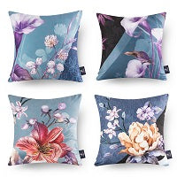 Tropical Series Decorative Throw Pillow Covers, 18" x 18", Set of 4