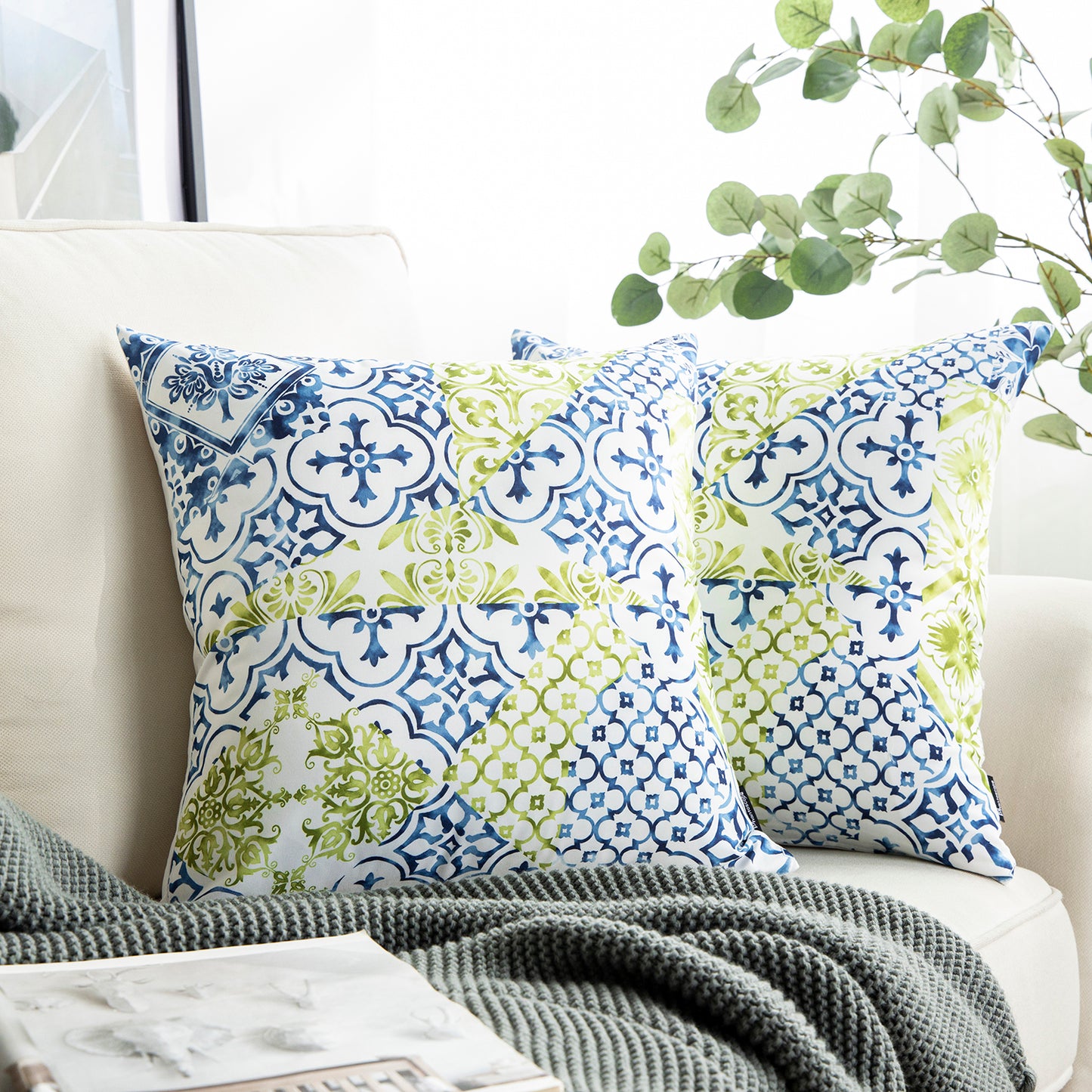 New Living Series Square Decorative Throw Pillow Covers, 18" x 18", 1 Pack Of 2