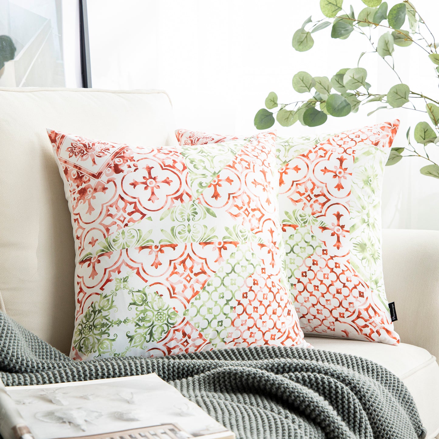 New Living Series Square Decorative Throw Pillow Covers, 18" x 18", 1 Pack Of 2