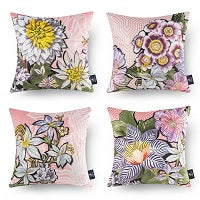 Tropical Series Decorative Throw Pillow Covers, 18" x 18", Set of 4