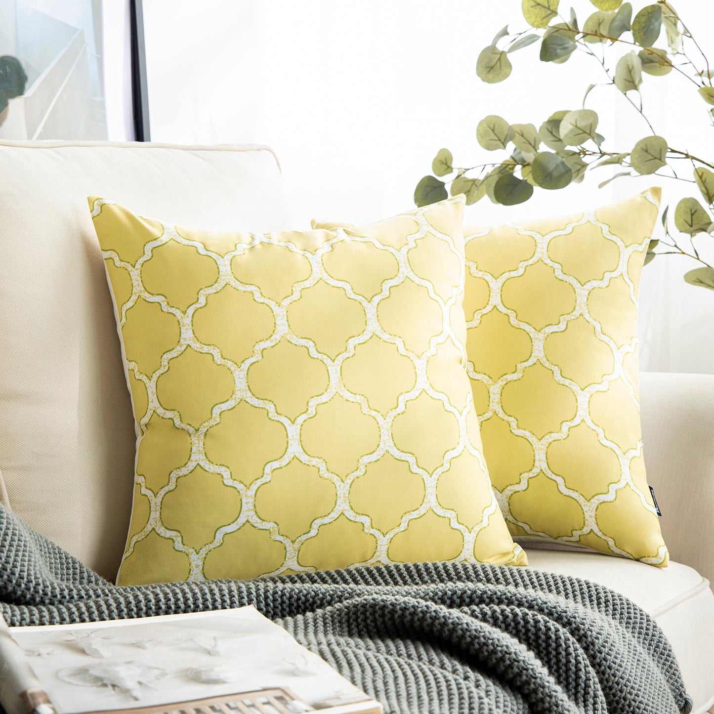 New Living Series Square Decorative Throw Pillow Covers, 18" x 18", 1 Pack Of 2