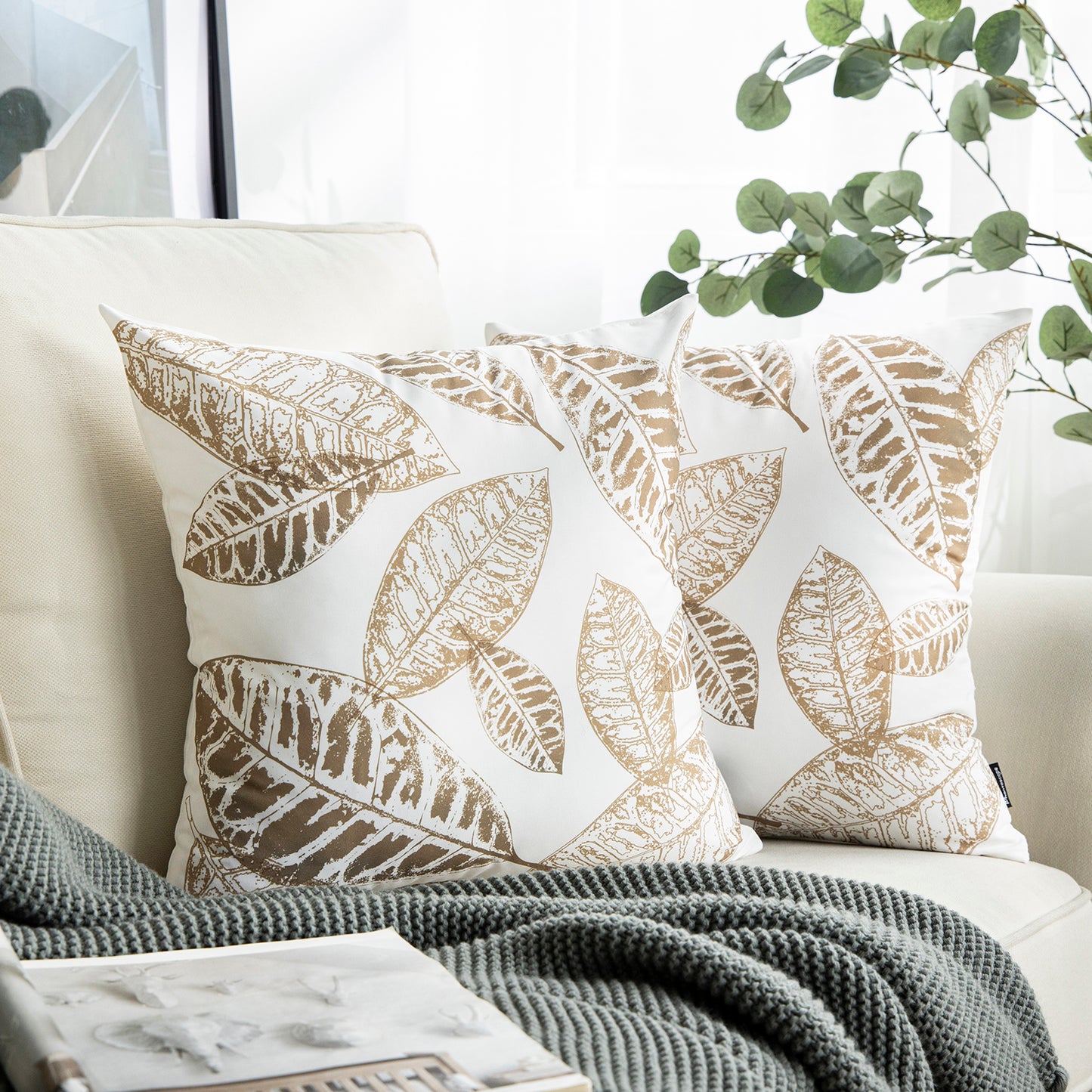 New Living Series Square Decorative Throw Pillow Covers, 18" x 18", 1 Pack Of 2