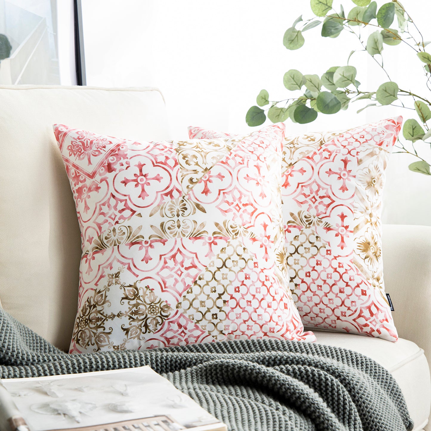 New Living Series Square Decorative Throw Pillow Covers, 18" x 18", 1 Pack Of 2