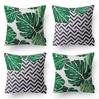 Tropical Series Decorative Throw Pillow Covers, 18" x 18", Set of 4