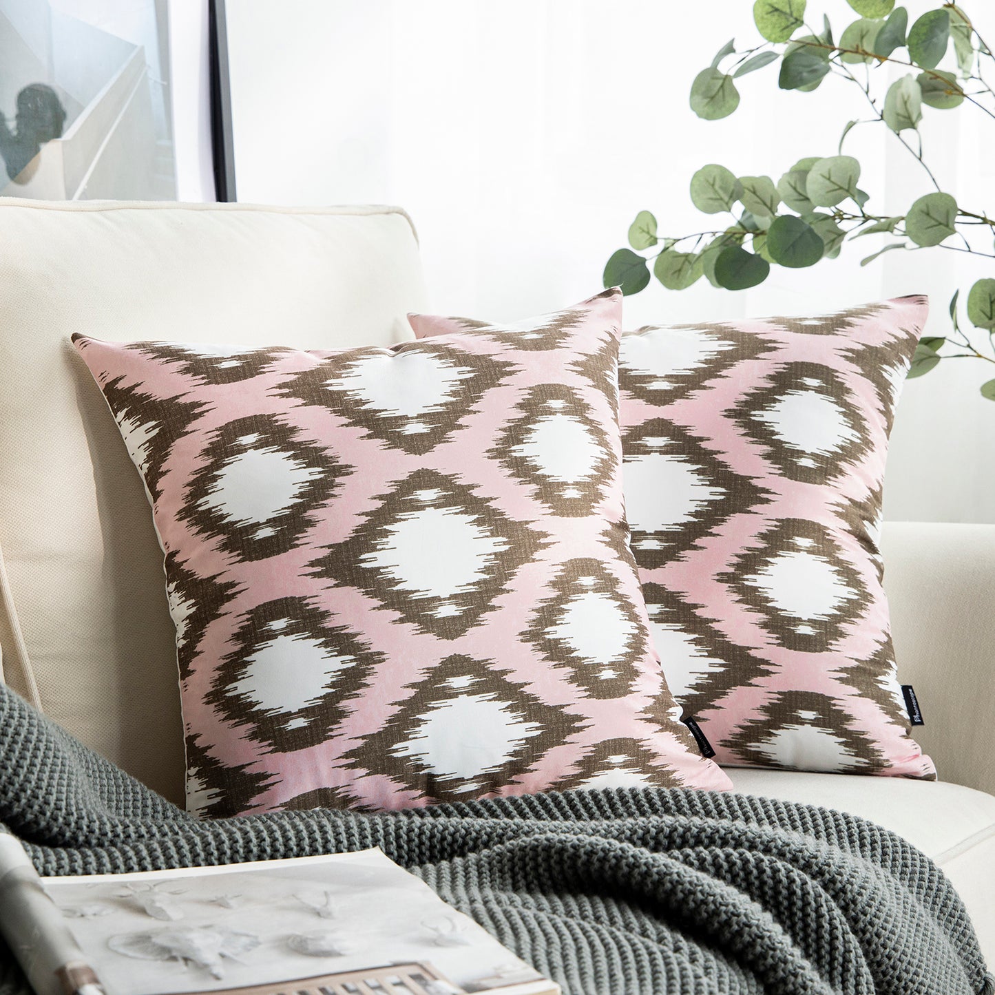 New Living Series Square Decorative Throw Pillow Covers, 18" x 18", 1 Pack Of 2