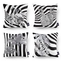 Tropical Series Decorative Throw Pillow Covers, 18" x 18", Set of 4