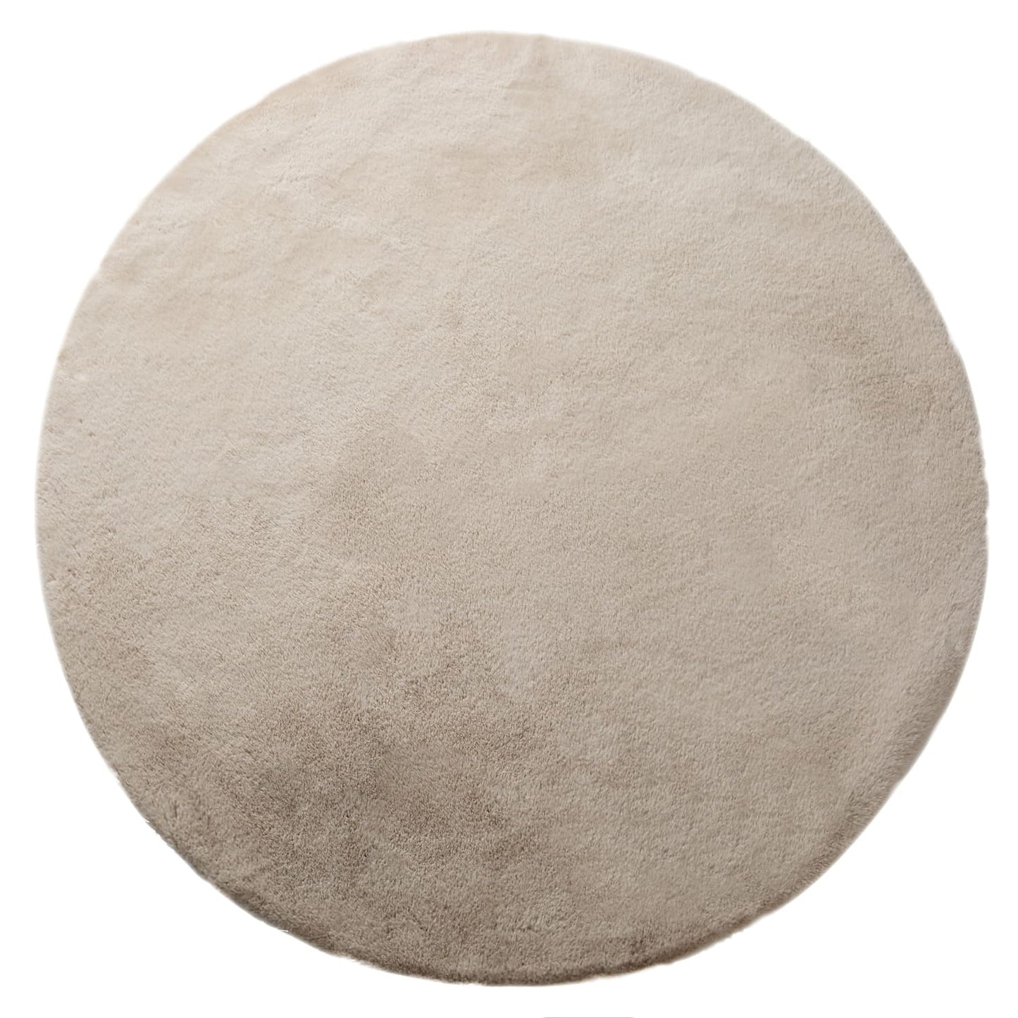 Deluxe Soft Faux Rabbit Fur Collection Round Decorative Home Decor Modern Area Rug, 3*3ft