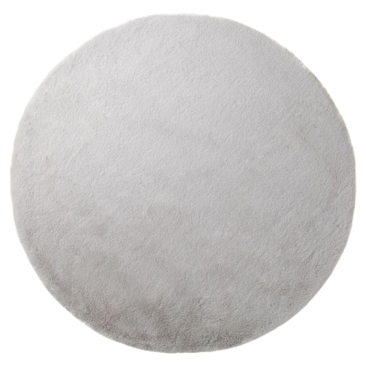 Deluxe Soft Faux Rabbit Fur Collection Round Decorative Home Decor Modern Area Rug, 3*3ft