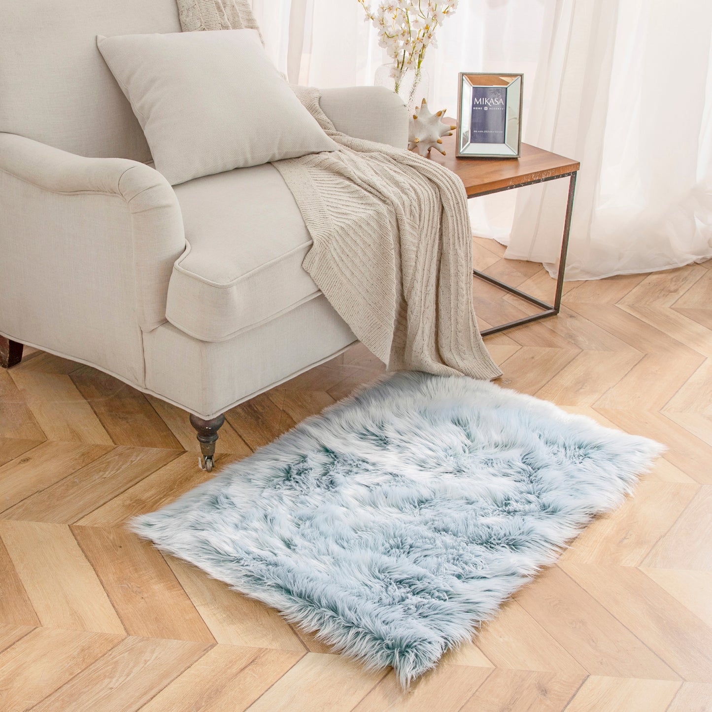 Deluxe Ultra Soft Faux Sheepskin Fur Series Fluffy Decorative Indoor Shag Area Rug, 2 x 3 Feet