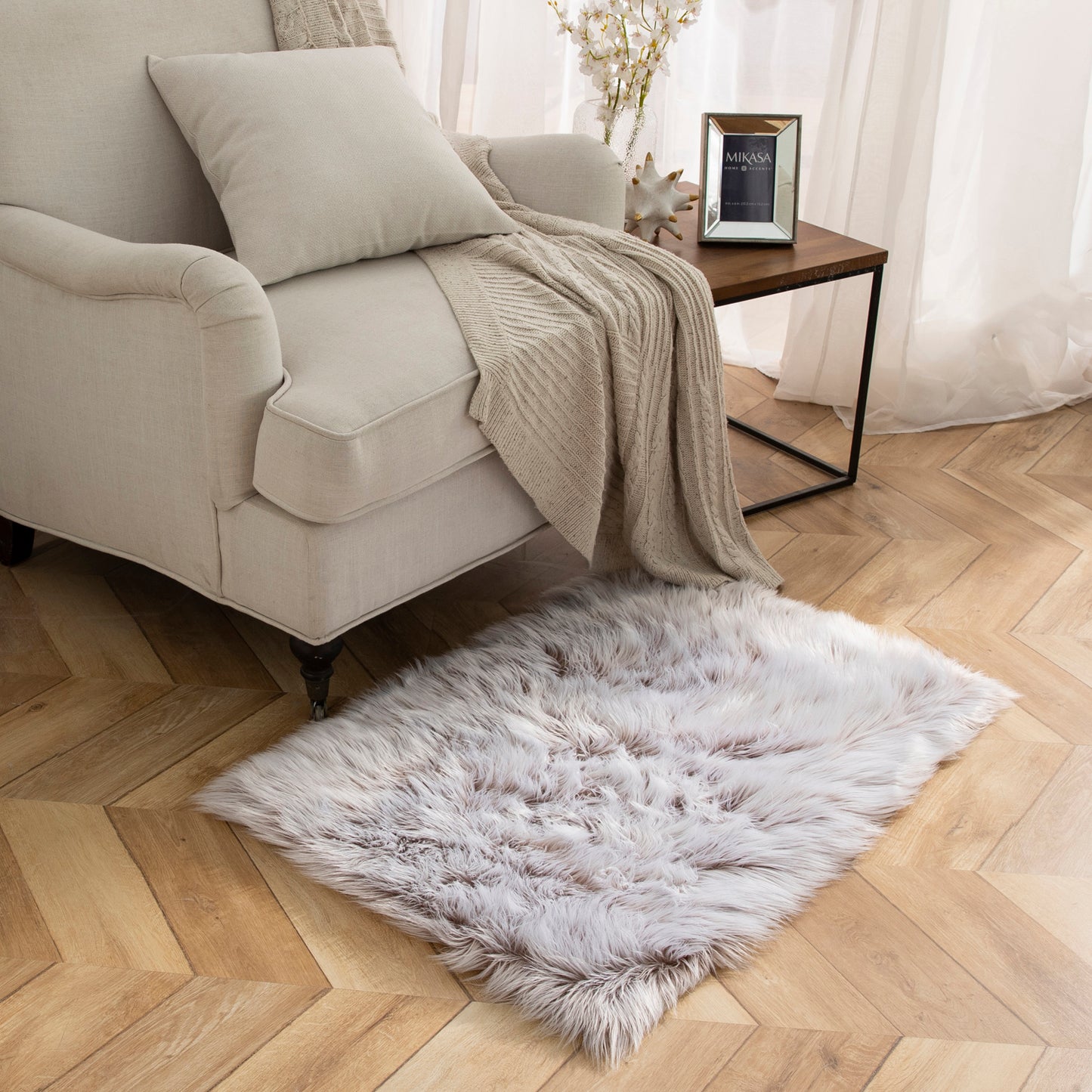 Deluxe Ultra Soft Faux Sheepskin Fur Series Fluffy Decorative Indoor Shag Area Rug, 2 x 3 Feet