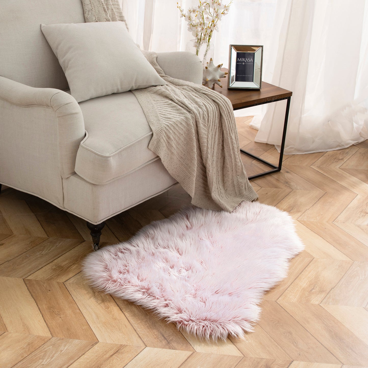 Deluxe Ultra Soft Faux Sheepskin Fur Series Fluffy Decorative Indoor Shag Area Rug, 2 x 3 Feet